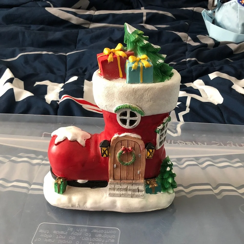 Festive Christmas Boot Holiday Decor with Presents